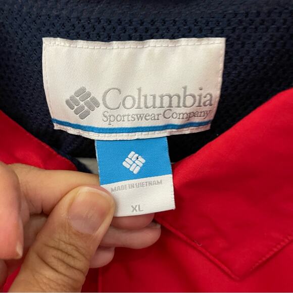 Columbia Men's Red Portland Windbreaker Jacket Size XL EUC - Picture 5 of 11